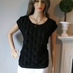3/25$ Collective Concepts black‎ blouse sparkly